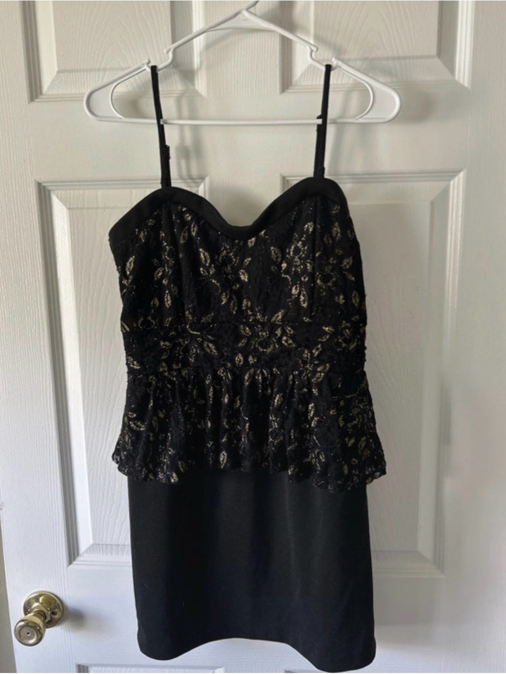 Black Dress with Gold Sparkle Overlay
